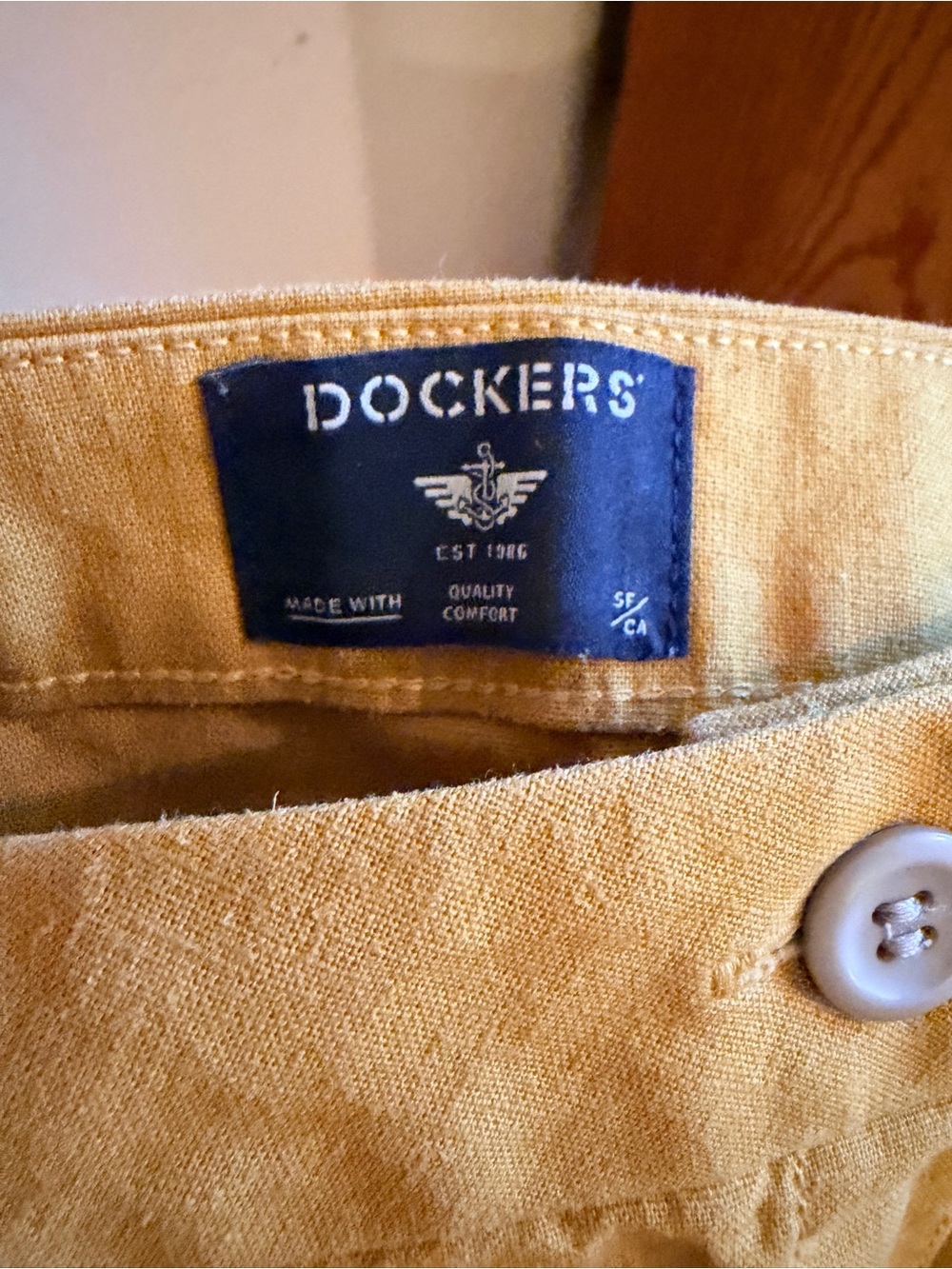 Dockers Golden Mustard Button-Front Skirt